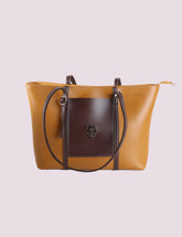 Two-Tone Structured Tote Bag Mustard