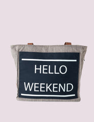 Hello Weekend Taupe Tote