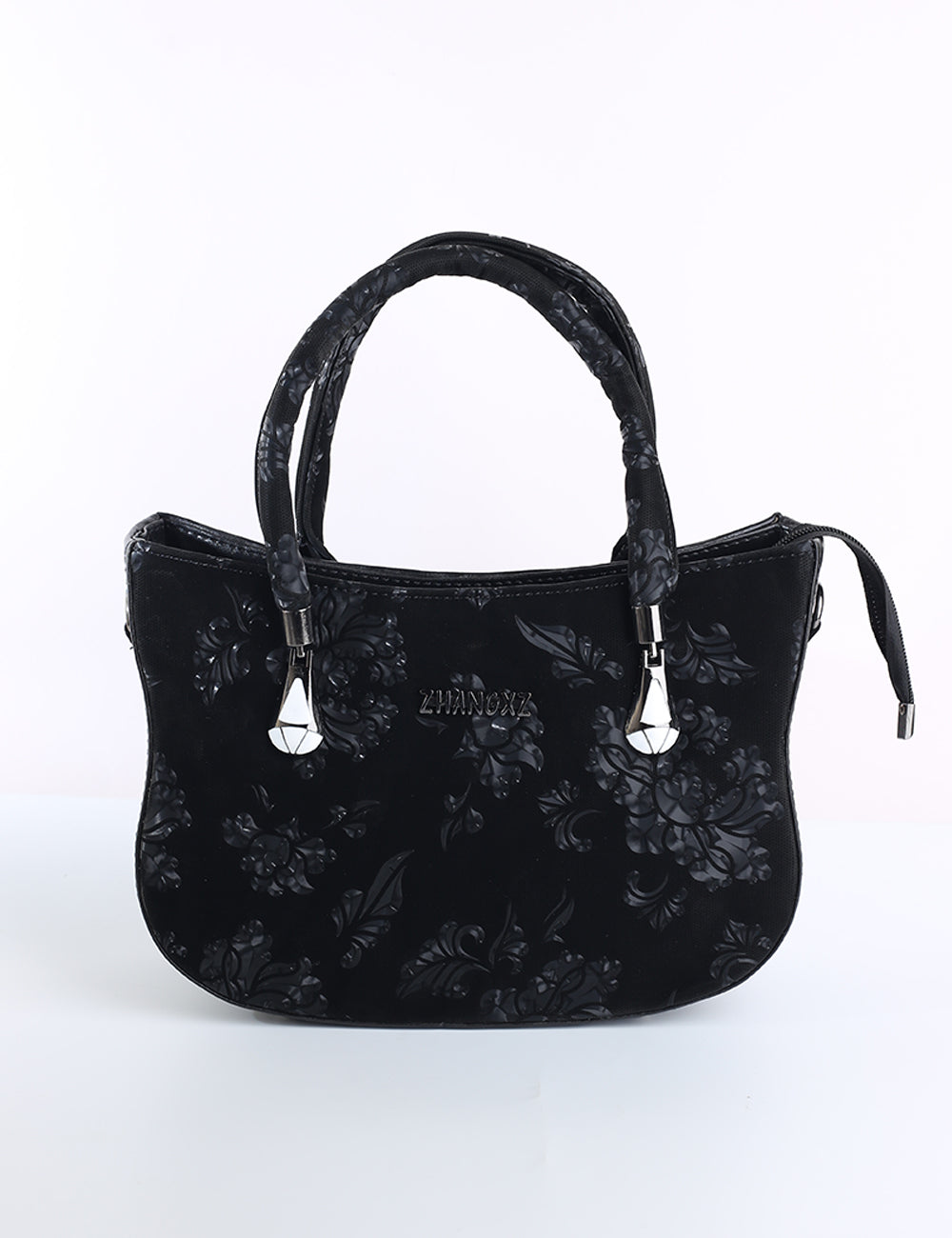 Embroidered Floral Satchel Bag