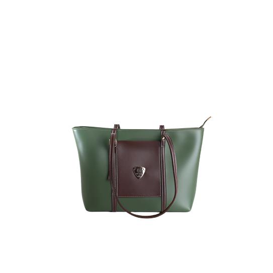 Two-Tone Structured Tote Bag